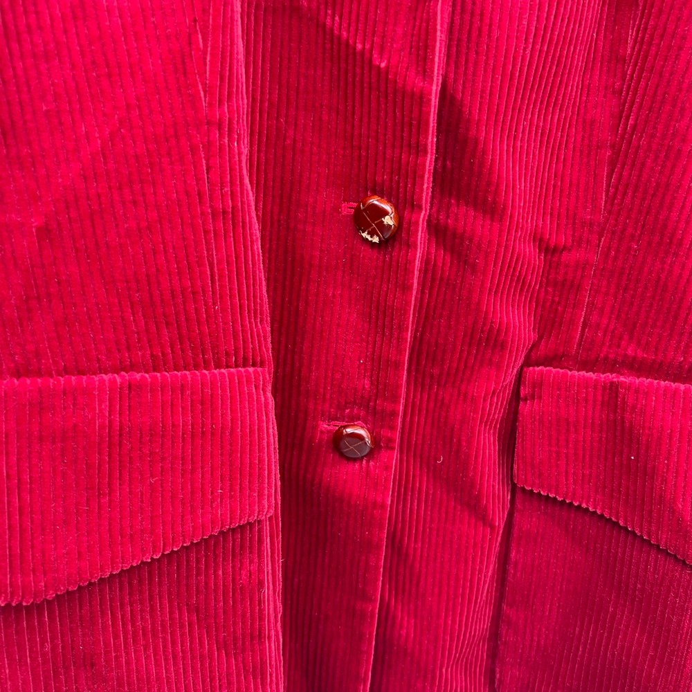 Orvis Red Corduroy With Tan Elbow Patches‎ Blazer Size 12 - Picture 3 of 16
